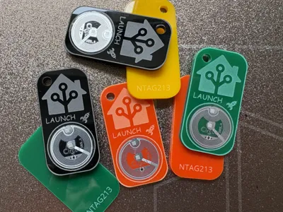 Tech-Style NFC Key Tag – NTAG213 Visible Front