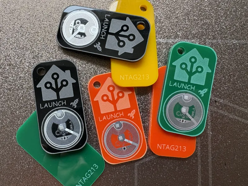 Tech-Style NFC Key Tag – NTAG213 Visible Front