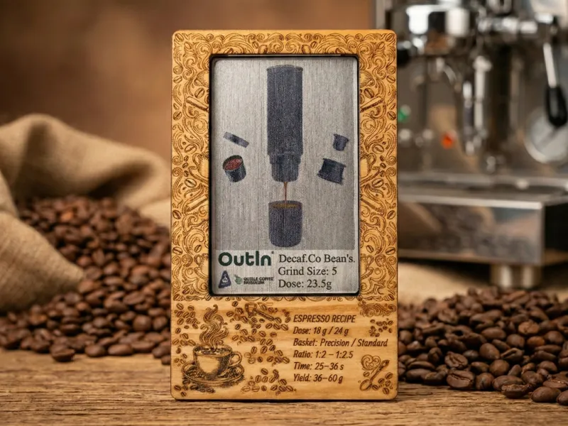 Metal business Card Photo Frame - Coffee Theme