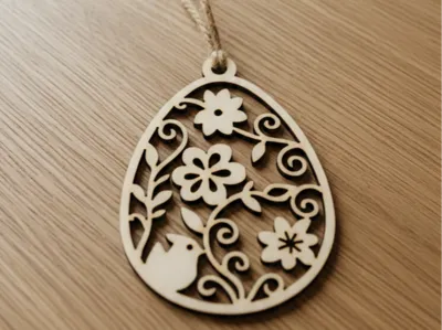 Filigree Easter Egg Ornament Pendant Mandala