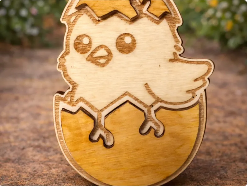 Easter Chick in Egg (Laser Cut Decoration)