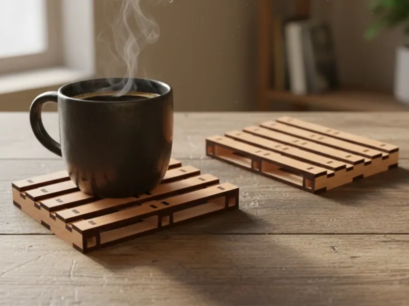Mini Euro Pallet Coasters – 3mm Plywood Laser Cut