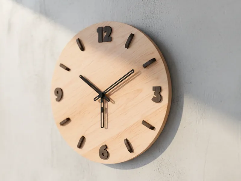 Minimalist Raised Numbers Wall Clock