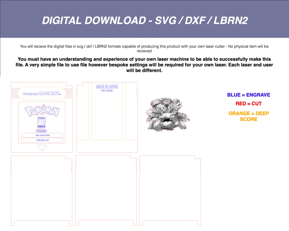 Pokémon Green - Gameboy cartridge - layer fan art - Free 3D Print Model ...