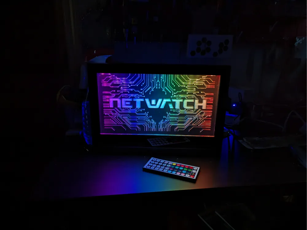 Netwatch Pc Background Netwatch LED Acrylic Sign - Free 3D Print Model - MakerWorld