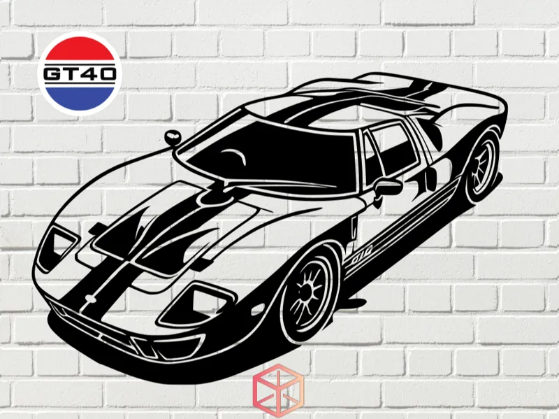 FORD GT40 VINTAGE - 2D WALL ART #3✄