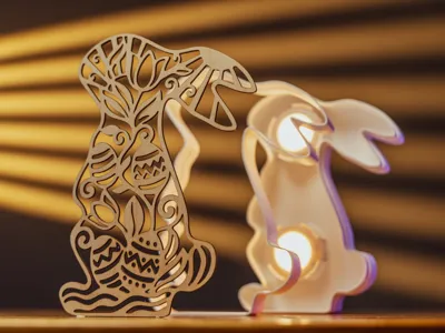 Easter Bunny Shadowbox - Laser/Pen/Cut