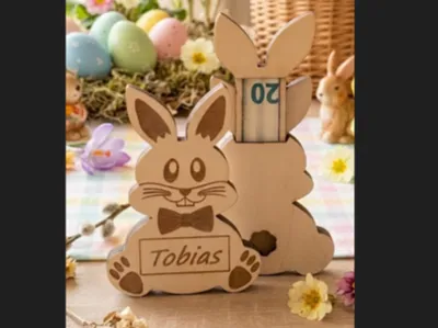 Personalized Easter Bunny Money Holder – Laser Cut