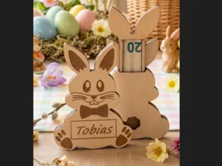 Personalized Easter Bunny Money Holder – Laser Cut