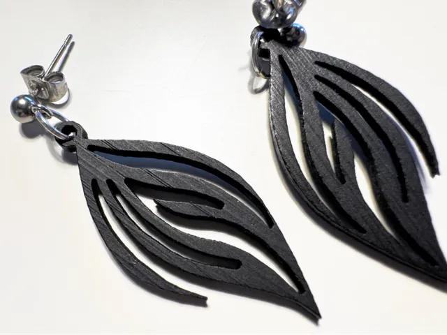 Feather earrings - Lightweight laser cut jewelry