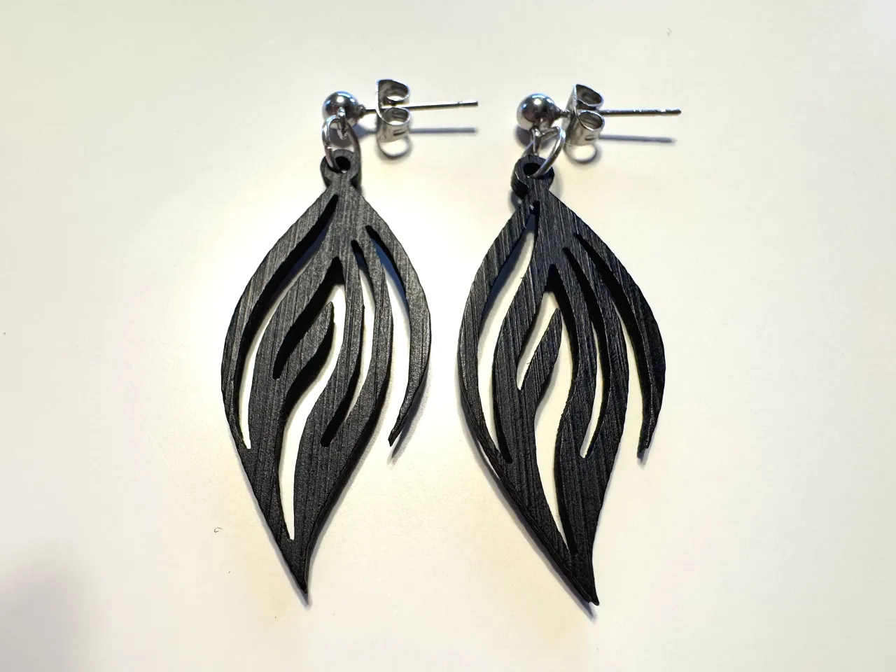 Feather earrings - Lightweight laser cut jewelry view 2