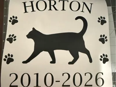 Cat Memorial Art "editable name and date"