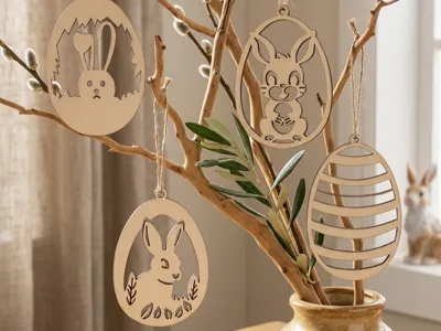 Easter Ornament Set - Nested Bunnies e Eggs ostern