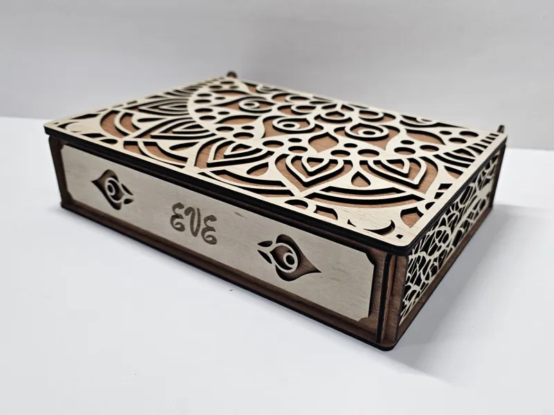 Mandala Laser Cut Wooden Jewelry Box