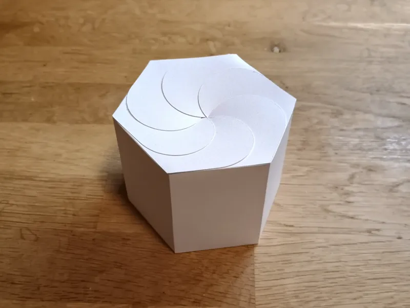 Foldable Cardboard Gift Box Template - hexagon