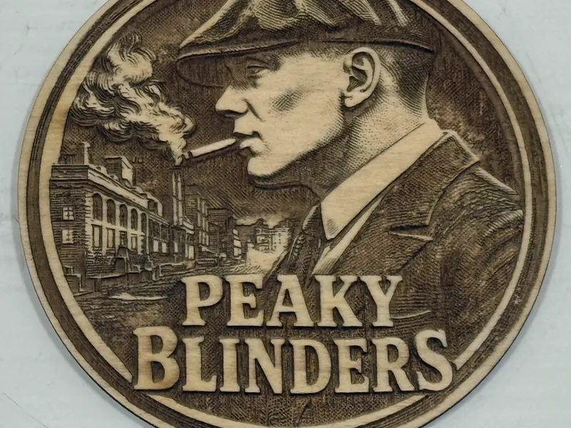 3D Laser Engraving Coaster Peaky Blinders
