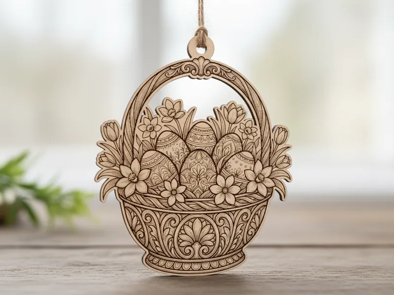 Easter Ornament Basket with Easter Eggs