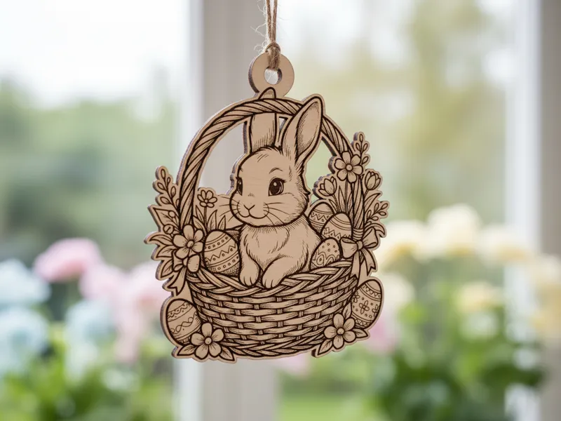 Easter Ornament Bunny in a Basket