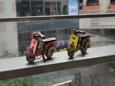 Wooden Laser-Cut Vespa Scooter