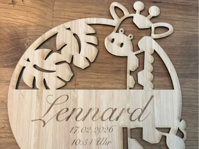 Personalized Birth Name Sign Giraffe