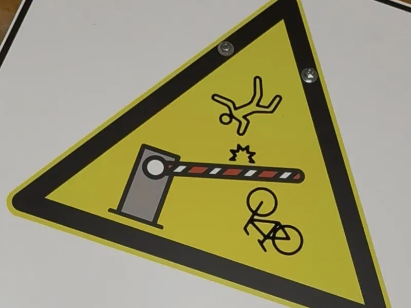 Keith Haring - flying Biker - Warning sign