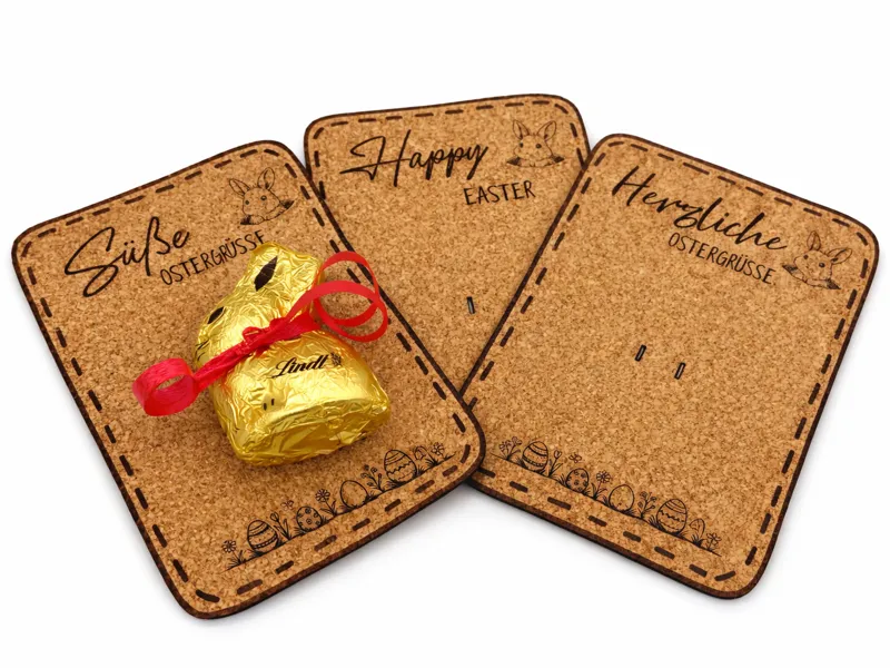 Easter Bunny Gift Card Laser File for Cork or Wood