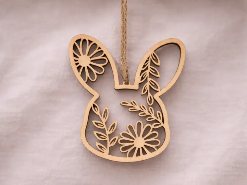 Floral Bunny Ornament – Sagoma Coniglio Floreale