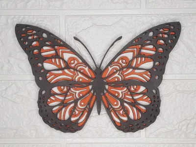 Monarch Butterfly multi-layer mandala