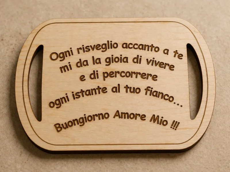 Vassoio con frase amore oggetto di design