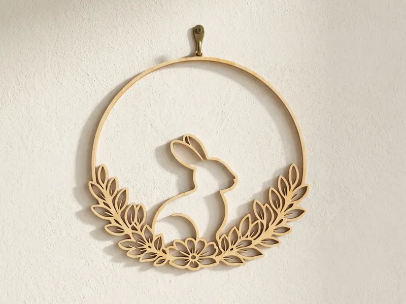 Minimalist Easter Bunny Hoop - Wall Decor