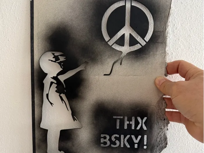 Banksy peace please - spray n cut