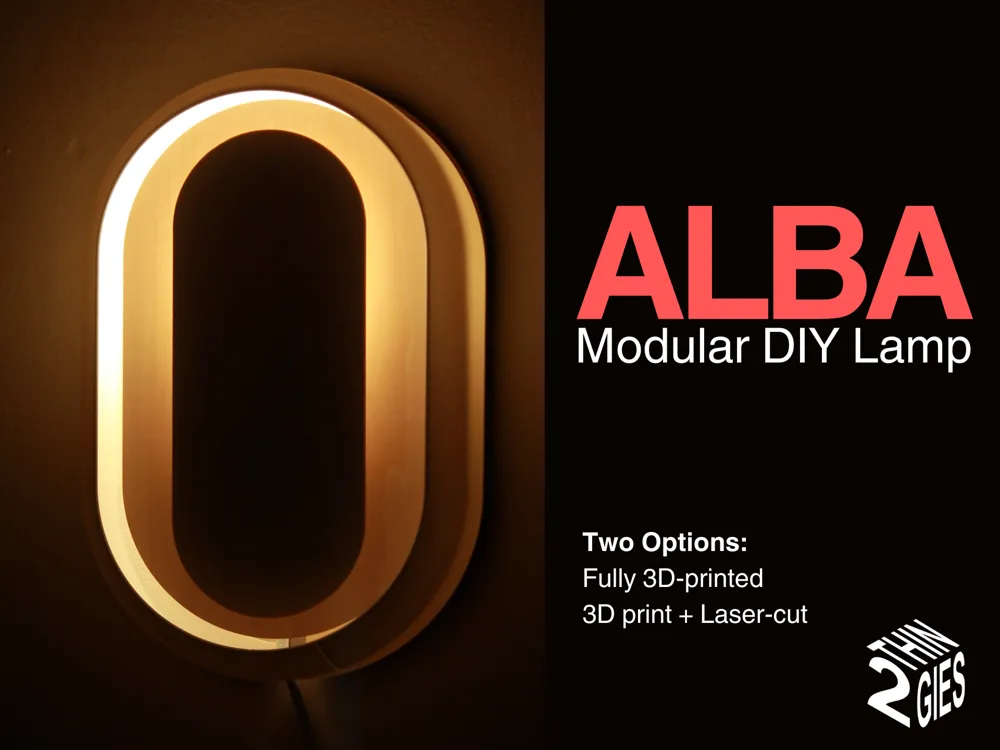 Alba - 3D print + laser cut lamp - Laser files - Free 3D Print Model ...