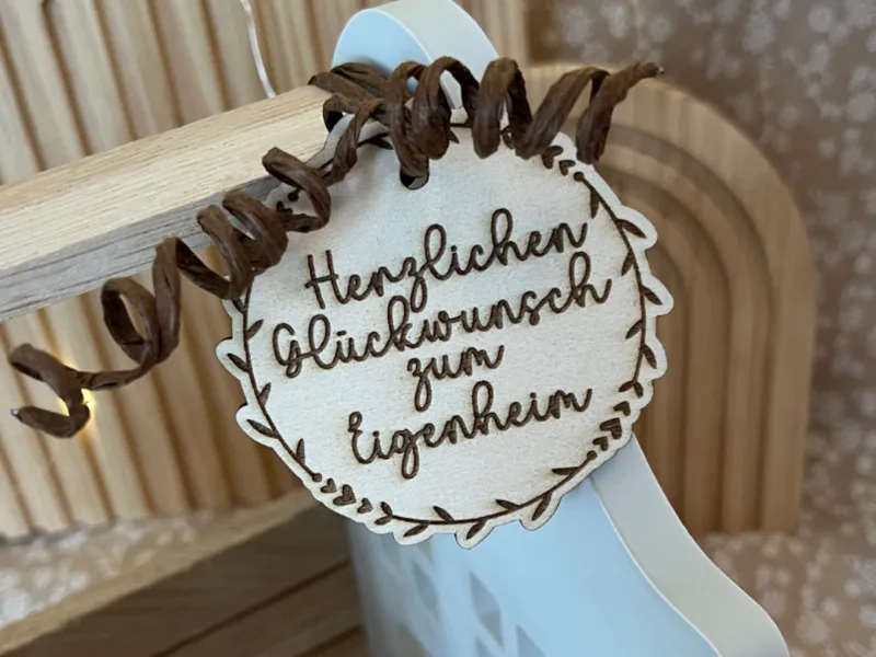 Holzetikett Eigenheim