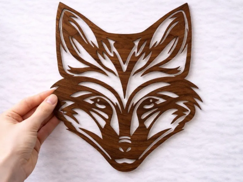 Fox Head – Walnut Wood Wall Art