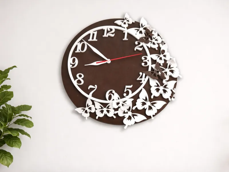 Elegant Butterfly Clock DXF/SVG Design