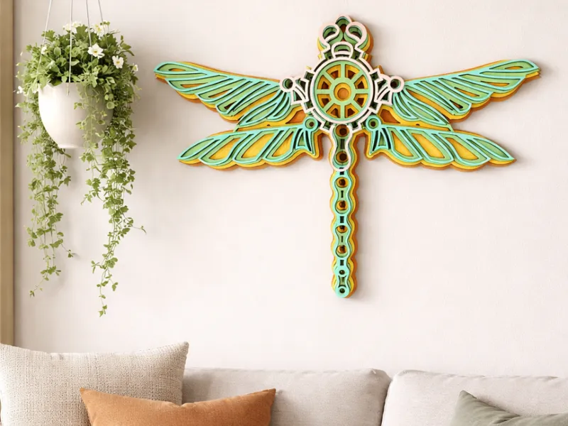 Dragonfly 4 Layer SVG Wall Art
