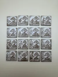 Laser engraved history tiles