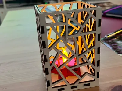Stained Glass Effect LED Lantern