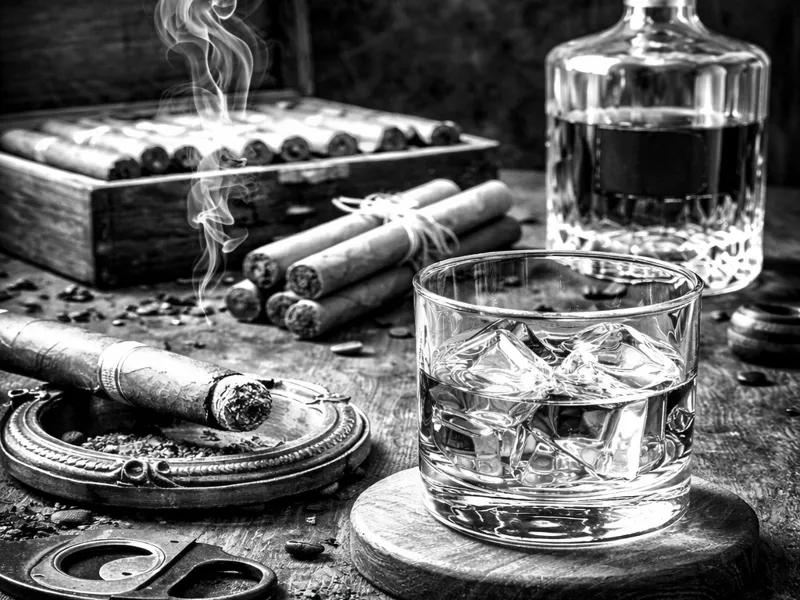 Cigars and Whisky Wooden Coaster