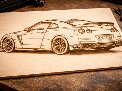 JDM Icon: Nissan GTR Minimal Line Art