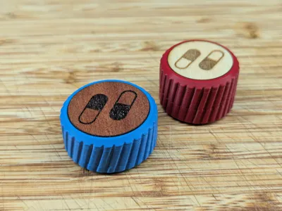 Wood accent screw top pill container