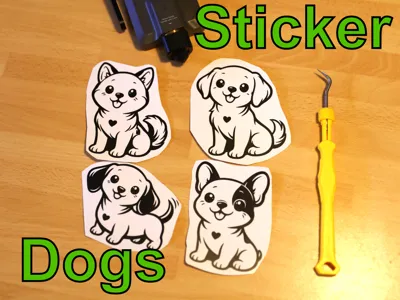 Cute Dogs Vinyl Sticker Set for Cutting Module