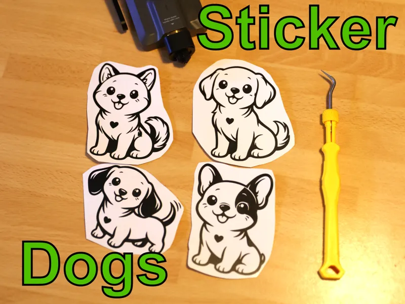 Cute Dogs Vinyl Sticker Set for Cutting Module