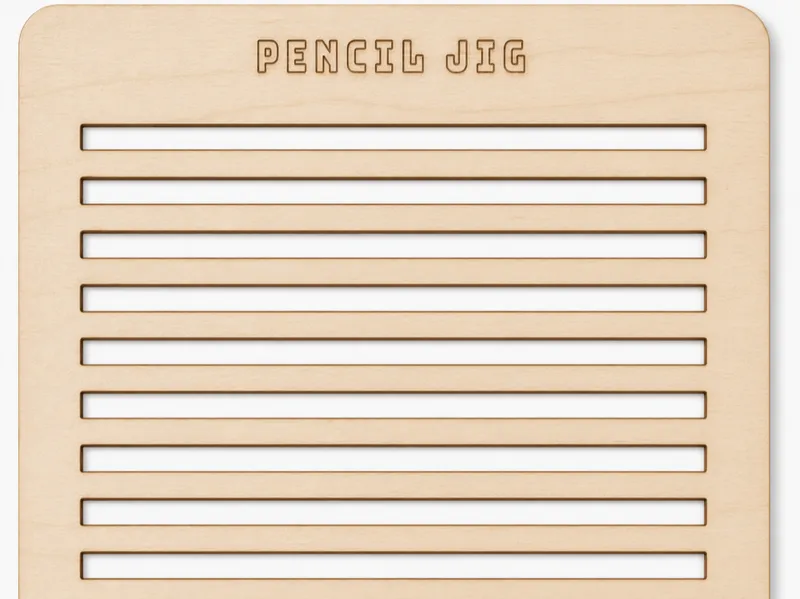 Laser Cut Wooden Pencil Engrave Jig Template