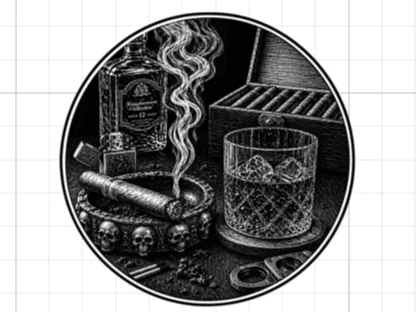 Cork Coasters Skull & Cigar
