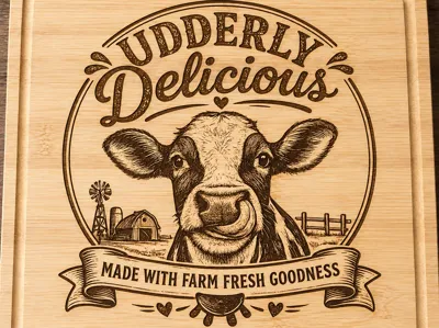 Dairy Cow Cutting Board Engrave