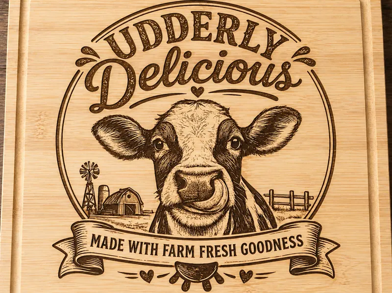 Dairy Cow Cutting Board Engrave