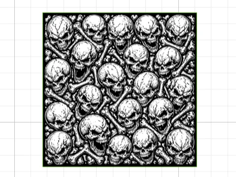 Wooden Coaster Evil Skulls & Bones