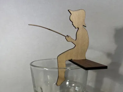 Little Fisherboy – Glas-Vasen-Deko | Laser Cut