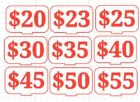 Price tag $20 to $55